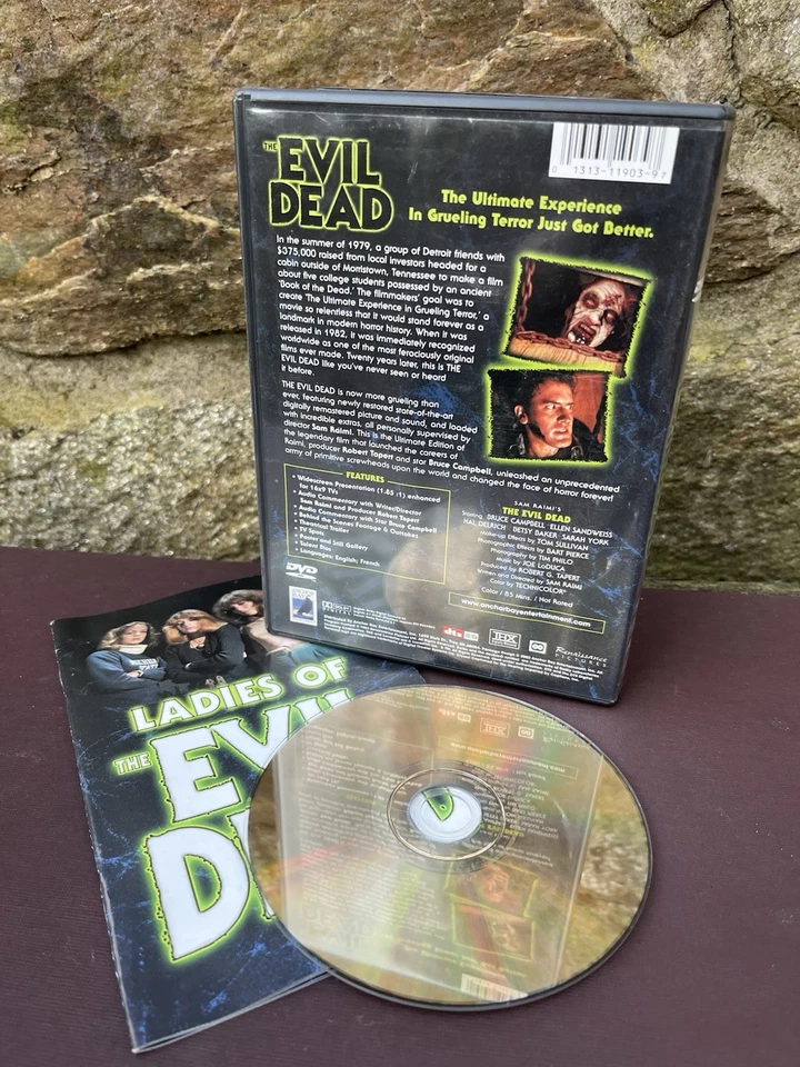 Sam Raimi's The EVIL DEAD Anchor Bay THX-DVD w 18 Page Booklet Insert OOP Horror - Image 2 of 3