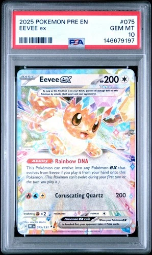 2025 POKEMON PRE EN-PRISMATIC EVOLUTIONS #075 EEVEE EX PSA 10