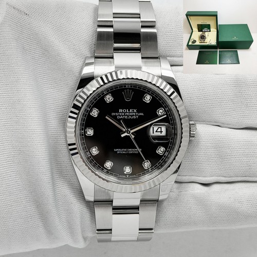 2025 Rolex Datejust 126334 41MM Black Diamond Dial Steel Box Papers