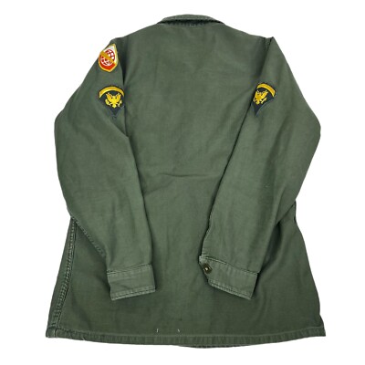 Vintage 60s 70s Vietnam War Era US Army Military Shirt Green OG