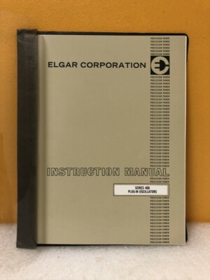 Elgar Signal Routing Plug In Elgar Series 400 Plug-In Oscillators Instruction Manual | eBay