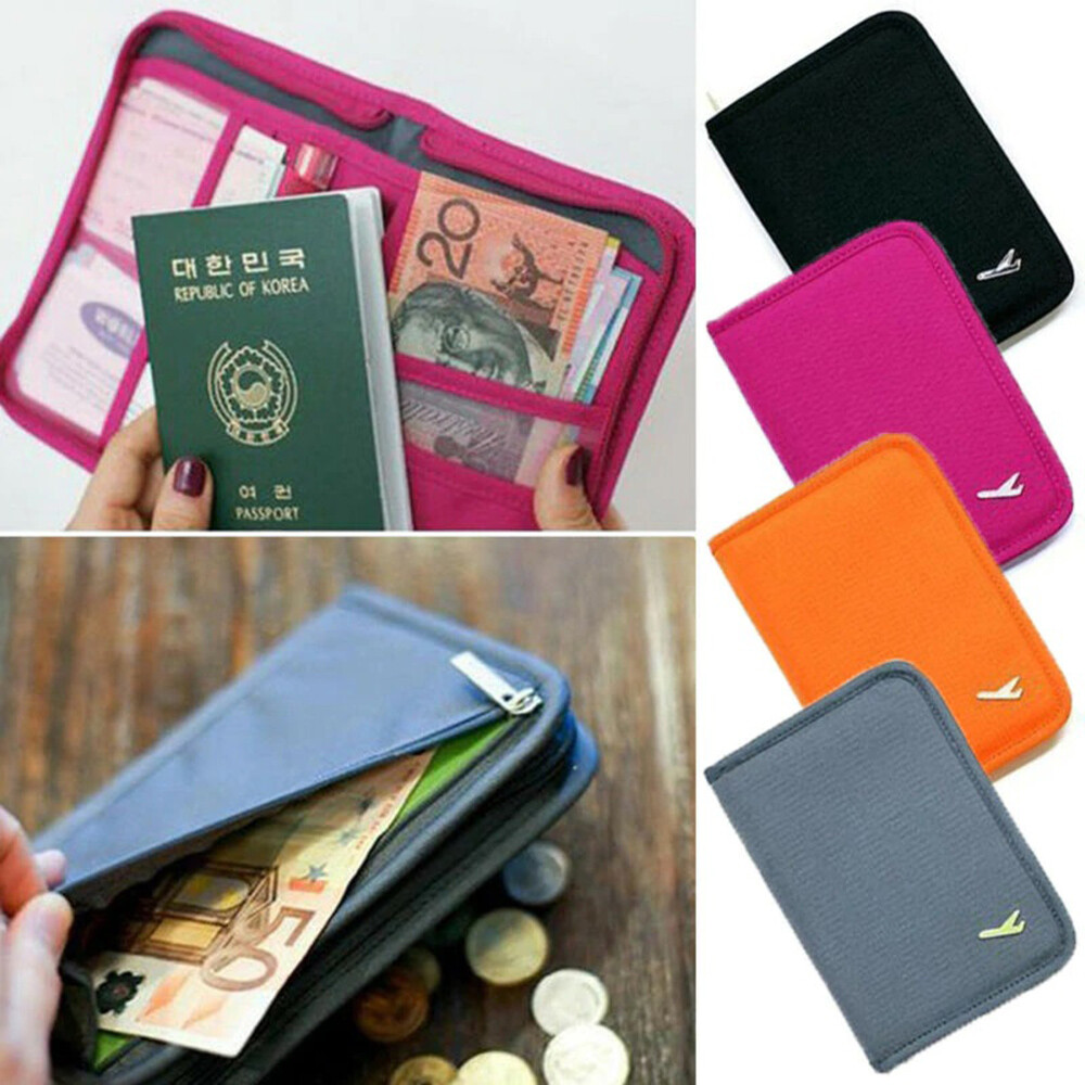 Travel Bag Purse Document Organiser Wallet Zipped Passports Ticket