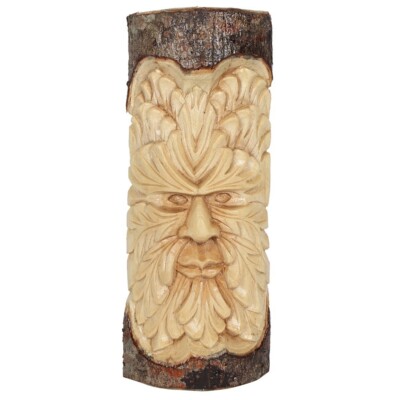 Green Man Wood Carving Wall Hanging 30cm Nature, Wicca, Pagan (New ...