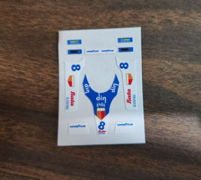 Aurora AFX G-Plus Williams Bata Din F1 Reproduction Stickers DIE CUT!