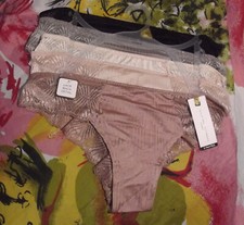 5 ADRIENNE VITTADINI AV3474 5PKC MICROFIBER LACE BACK BIKINI PANTIES M