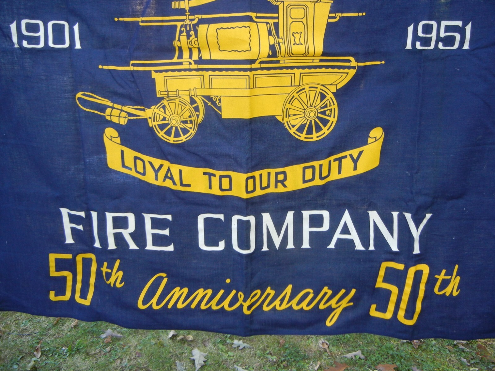 Vintage Fire Company Banner for 50th Anniversary of Souderton Pa Fire