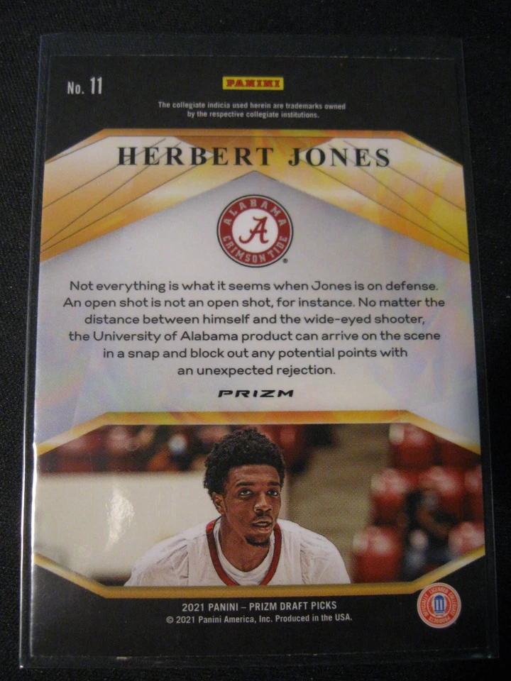 HERBERT JONES 2021 Panini Prizm Draft Picks Brilliance PRIZMS HYPER #11 RC - Image 2 of 2