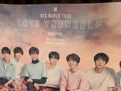 BTS Pop Group blanket throw , Multicolor, Singapore World Tour 75