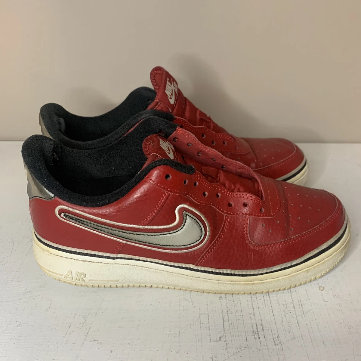 Nike Air Force 1 LV8 1 GS AF1 NBA Red Satin White 4Y Women 5.5 CK0502-600  B20