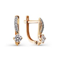 9ct Rose Gold Delicate Huggie Leverback Cz Earrings 9ct Rose Gold Delicate Huggie Leverback Cz Earrings