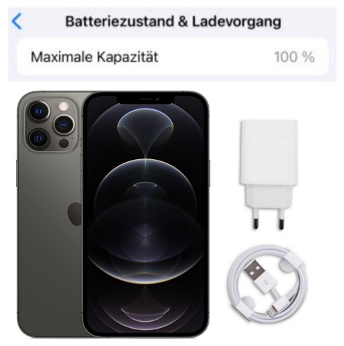 Apple iPhone 12 Pro Max -128 256 512GB -WIE NEU- Silber Blau Graphit -100% Batt. - Bild 12 von 13