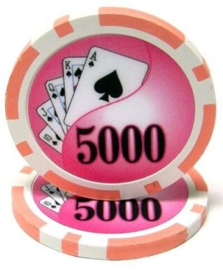 100 Pink $5000 Yin Yang Poker Chips - Buy 2, Get 1 Free - Mix & Match!