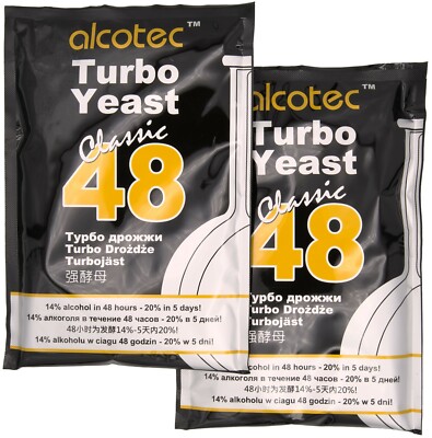 (4,61 /100g) 2 x AlcoTec Turbohefe Classic 48h 20% Alkohol