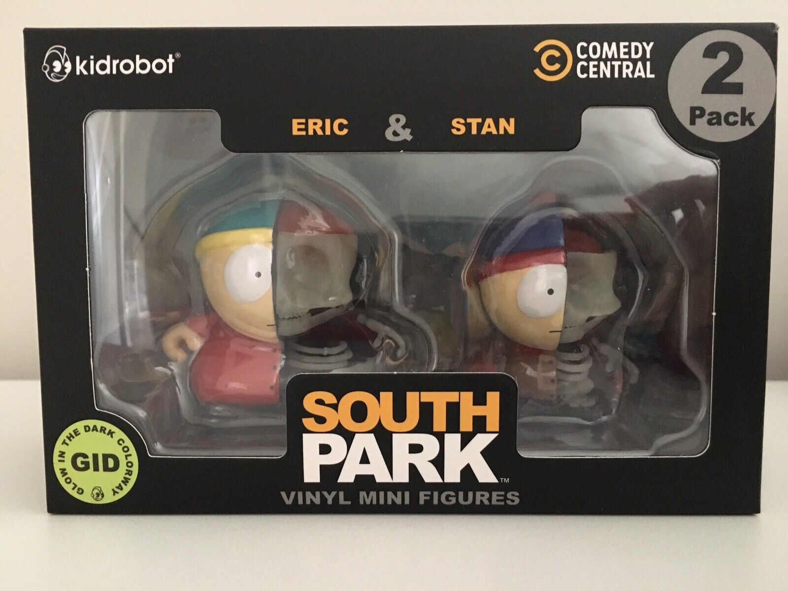 kidrobot South Park Eric & Stan Figures GID Glow In The Dark Approx  2”