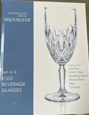 SET OF 4 BRAND NEW MARQUIS WATERFORD BROOKSIDE ICED BEVERAGE GLASSES IN BOX