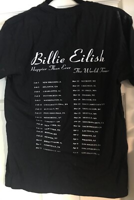 2022 Billie Eilish Happier Than Ever Size Medium Tour Shirt/Free