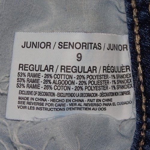Grane Jean Shorts Blue Denim Size 9 Junior Embroidery Back Pockets - Picture 7 of 9