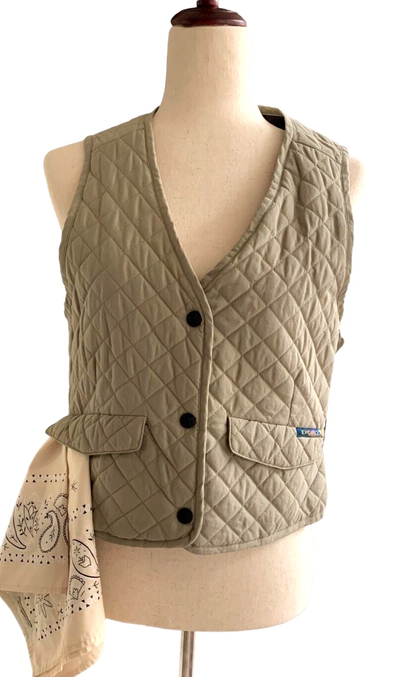 Quilted Outdoor Hunter Fishing Vest w Matching Bandana Ex Officio Ladies Medium