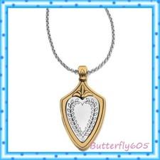 Brighton Brighton Medallie Crest Heart Two Tone Pendant Long Necklace NWT $72