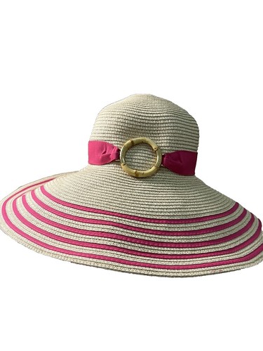 Lauren Ralph Lauren- Sun hat- one size fits all. Worn once! Lace-Up Leather-Trim Cotton Sun Hat main image 3