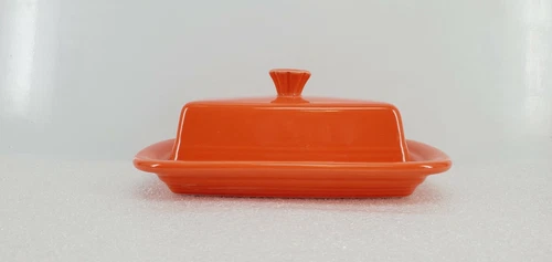 XL extra large COVERED BUTTER DISH poppy orange NEW HOMER LAUGHLIN FIESTA