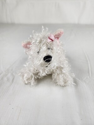 Ganz Lil Kinz White Terrier Puppy Dog Plush Stuffed Animal Bow HS106 5'' NO CODE
