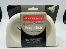 Vintage 1991 Rubbermaid White Plastic Soap Dish Tray Made In USA Designer 7641
