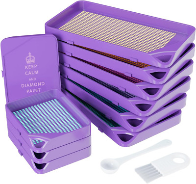 10 PCS Interlocking Diamond Painting Schiffchen Set, Stackable Tablett Als Diamo