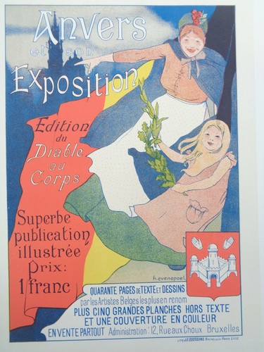 LES MAITRES DE L'AFFICHE Planche 116 Lithographie EVENEPOEL EXPOSITION ANVERS - Picture 2 of 4