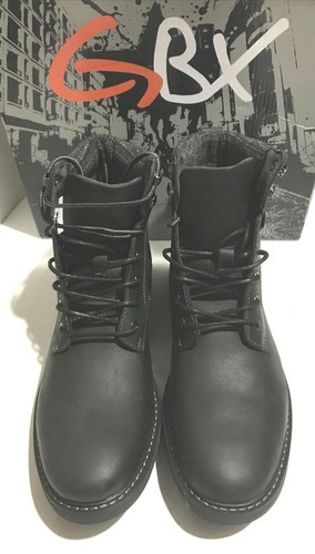 NUEVO GBX Cuero/Tela Superior Botas al Tobillo Informales con Cordones para Hombre -Elección Talla/Color - Imagen 2 de 11