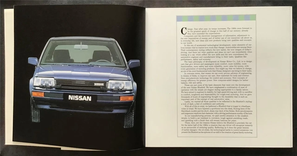 NISSAN BLUEBIRD RANGE LF Car Sales Brochure 1980s - Image 2 of 4