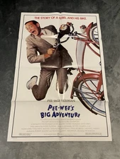 Vtg 1985 Pee-wee's Big Adventure Original Movie Theater Poster 27x41 FOLDED😱🔥