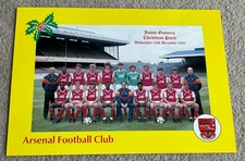 1986 Arsenal FC Team Group Photograph / Card from Junior Gunners Christmas Party