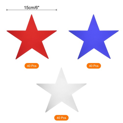 120Pcs Stars Cutouts Double Printed Paper Decoration 6 Inch(Blue,Silver,Red) - Picture 2 of 6