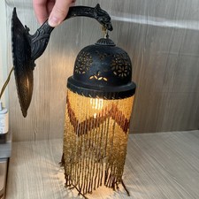 RARE Dragon Griffin Beaded Wall Sconce Handmade Persian Style For Wunderley VTG