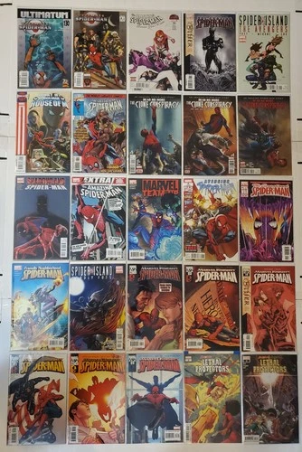 25 Marvel Comic Book Spider-man Mixed Lot Amazing Sensational Ultimate Friendly