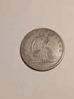 1877 seated liberty half dollar, motto in FINE, variety four