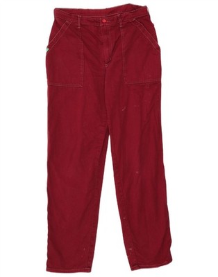 Benetton Herren Straight Freizeit Hose IT 48 Medium W30 L31 Burgund CM18