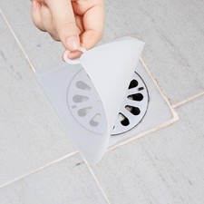 2 Pieces Silicone Drain Cover Floor Tub Stopper, 6x6 Inch Anti-Odor White
