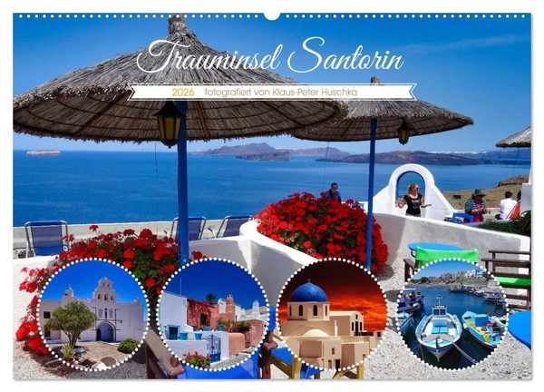 Trauminsel Santorin (Wandkalender 2026 Din A2 Quer), Calvendo Monatskalender-image