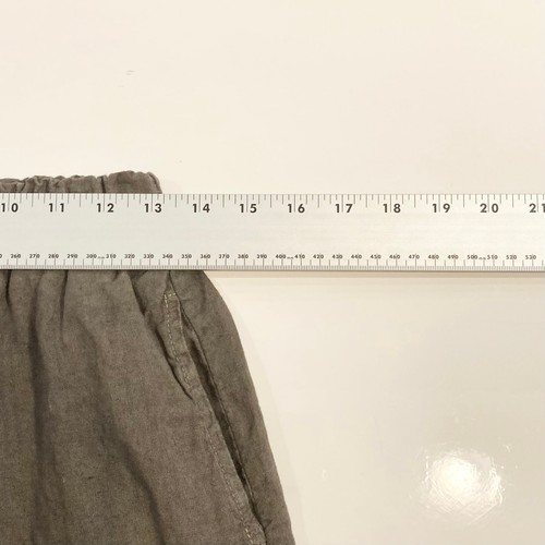 nwot CP SHADES Brown Pure Irish Linen Midi Skirt S Stretchy Elastic Waist Slit - Picture 8 of 9