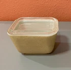 Vintage Pyrex mini Refrigerator Dish With Lid Homestead Pattern Made In USA