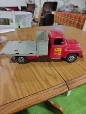 Vtg 1950s Made In USA Buddy L Freight Delivery Flatbed Stake Truck Pressed Steel