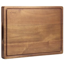 Wood Cutting Board for Kitchen Large Wooden Thick Chopping with Juice Groove