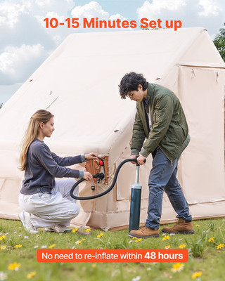 Spacious Inflatable Camping Tent for 4-6 People - Easy Setup Glamping Tent with