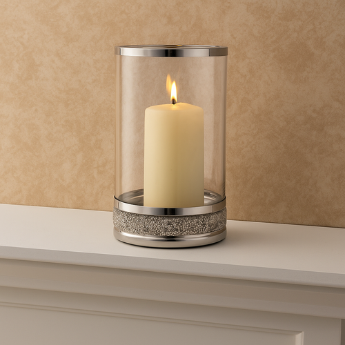 Bougie chauffe-plat en verre transparent support pilier base diamant décoration maison table de mariage - Photo 3/16