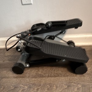 Sportsroyals Hydraulic Mini Stepper w/ Resistance Bands, Gray/Black