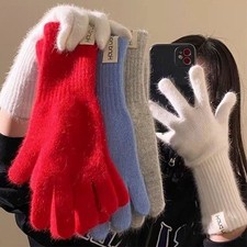 Long Acrylic Knit Gloves Winter Warm Fashion Accessories for Women
