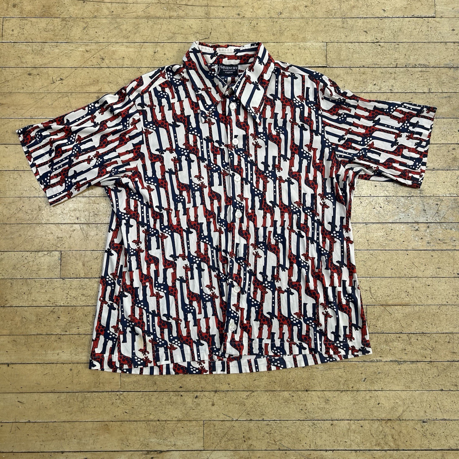Vintage Givenchy L Polyester Button Up Shirt Gira… - image 2