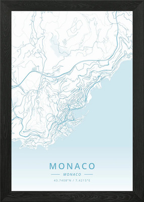 Monaco Monaco Framed Wall Art Poster Canvas Print Picture